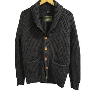 VTG J.Crew Navy 100% Kilcarra Genuine Donegal Irish Wool Fisherman Cardigan